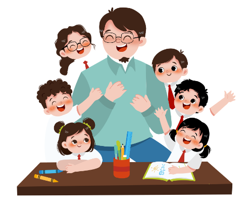 Educator with children illustration