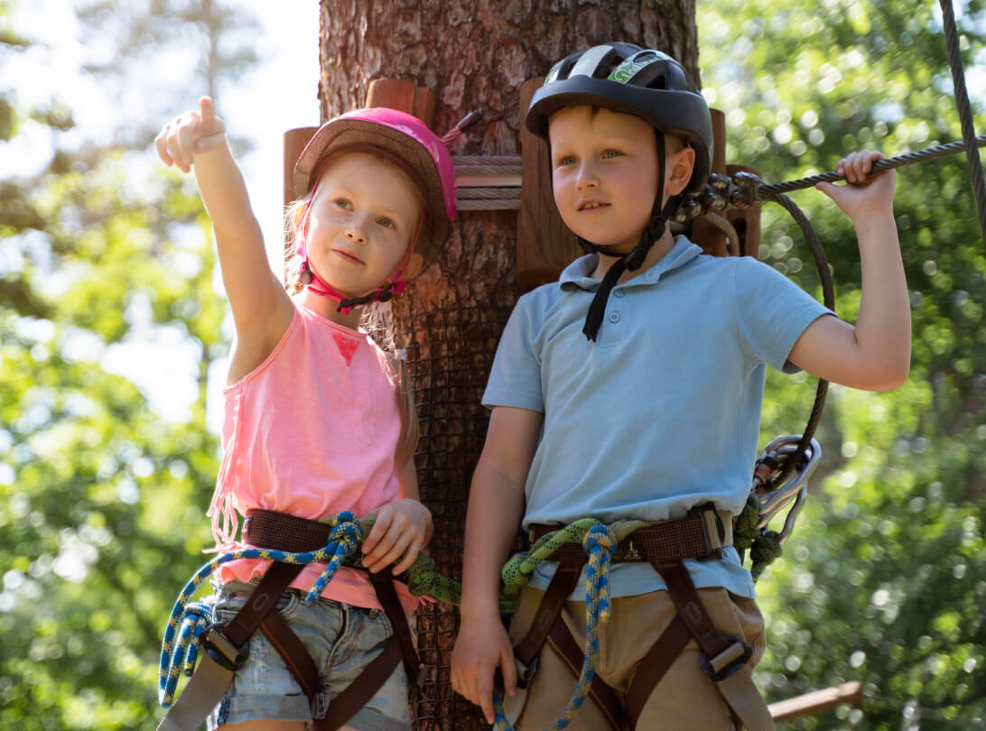 Children on an outdoor adventure activity
