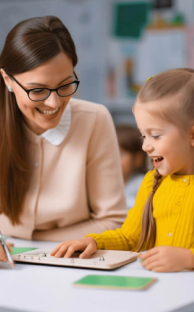 Educator and child